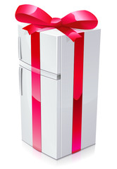 Réfrigérateur en cadeau (ruban rouge)