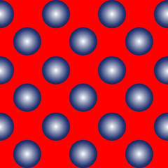 blue spheres on red seamless pattern