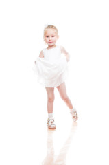 little girl isolated on white