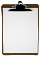 Blank White Paper On Clipboard