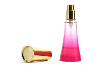 Pink bottle of perfume