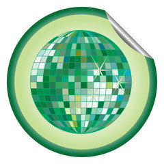 disco ball green sticker
