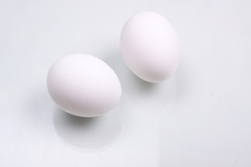 Two white eggs