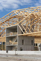 Obraz premium Construction Site With Timber Work