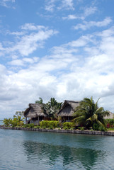 Two huts made from palms in Belize, Luxury accomodation