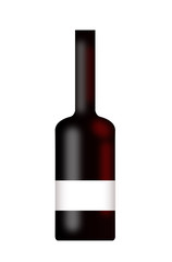 Bottle of Wine with a blank label isolated