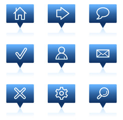 Basic web icons, blue speech bubbles series