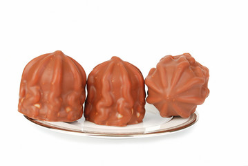 Three chocolate  marshmallow