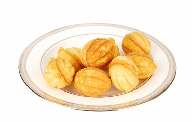 Nuts cookies on the plate..