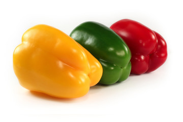 Paprikas red, green, yellow