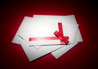 White envelope for christmas