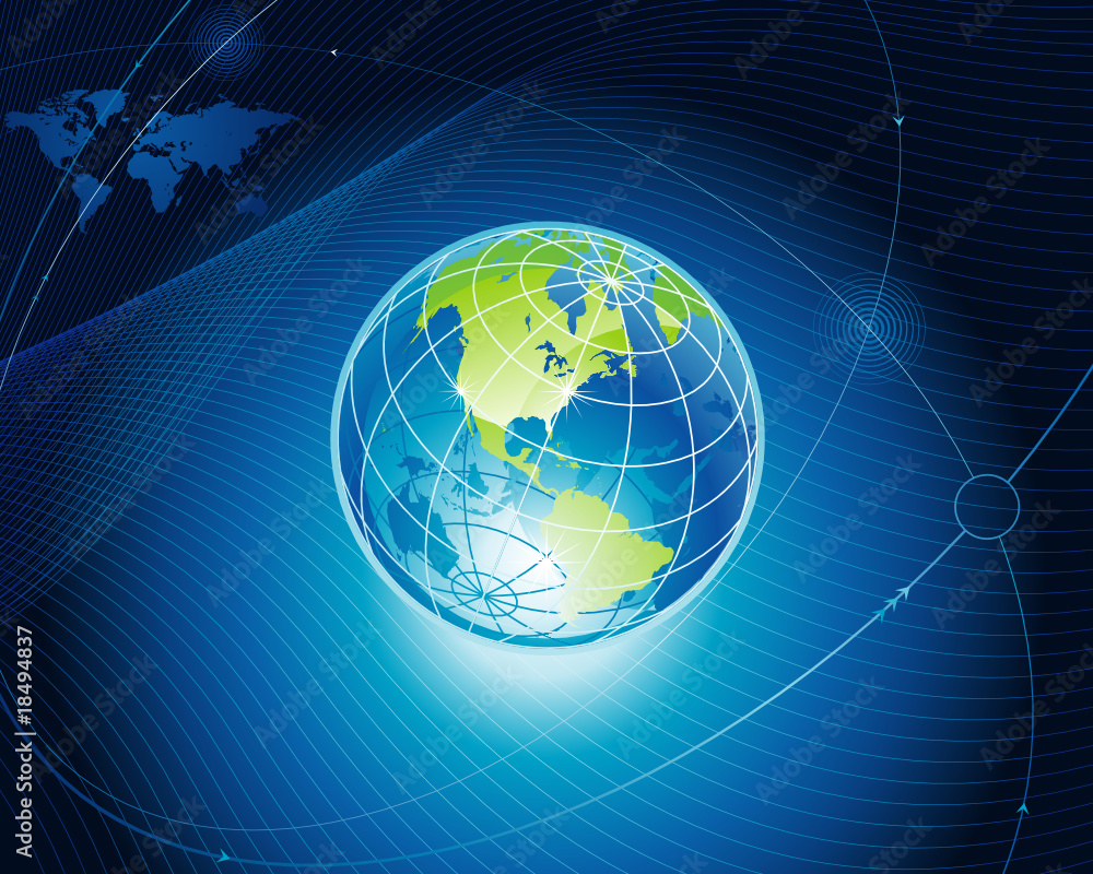 Poster global communication connection background. vector layered.
