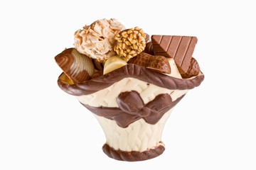 Chocolate basket full chocolate candies