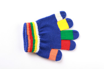 bright baby glove on white background