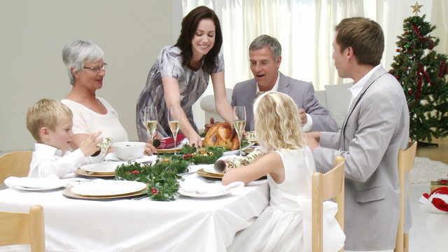 Homely Christmas Dinner with all the family