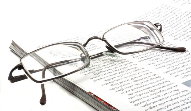 reading glasses and magazine.