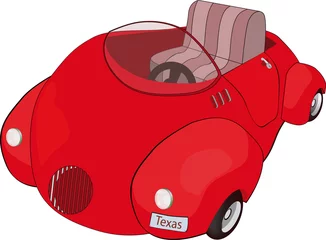 Tuinposter de speelgoed rode auto © liusa