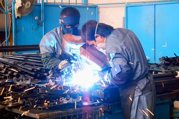 welders in workshop