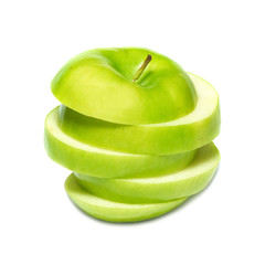 Sliced green apple