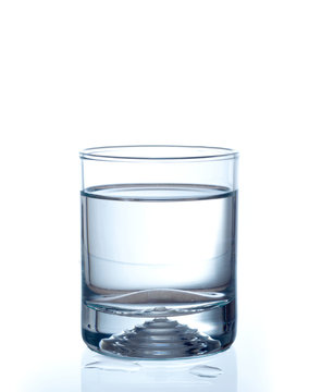 Water glass on white