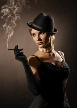 lady and cigar