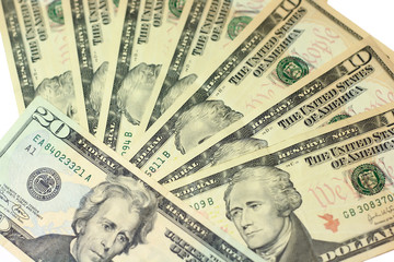 fan of dollar bills