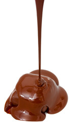 Melted chocolate isolated on white