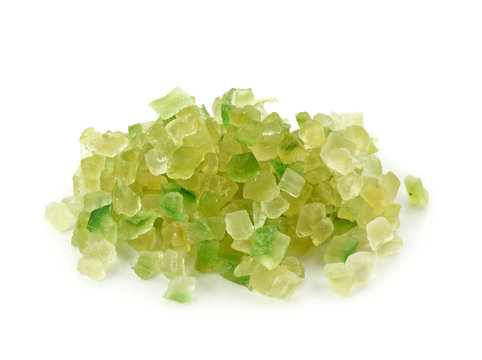 Candied fruit peel - Citronat isolated on white background