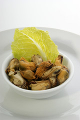 some fresh organic mussel ready to eat