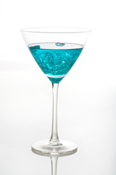 blue cocktail on a white background