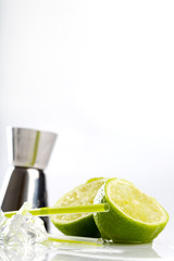 bar tender elements ice and lemon green
