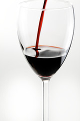 cassis falling in a glass
