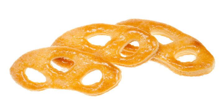 krakeling a Dutch cookie isolated on a white