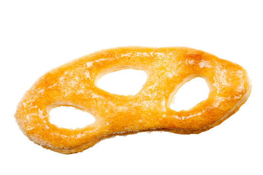 krakeling a Dutch cookie isolated on a white