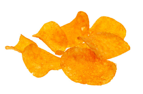 paprika chips isolated