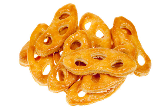 krakeling a Dutch cookie isolated on a white