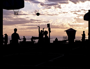 basketball sunset game