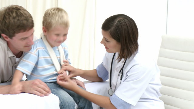 Little boy being examined by a doctor