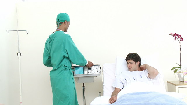Doctor seeing to a patient in Hospital