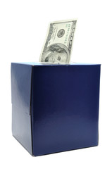 One Hundred Dollar Bill in Tissue Box