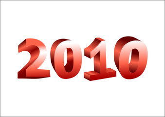 2010 new year composition red color.