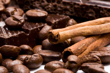 chocolate, coffee and cinnamon