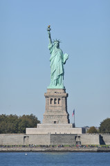 Fototapeta na wymiar Statue of Liberty on a Clear Blue day.