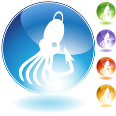 Squid Fishing Lure Crystal Icon