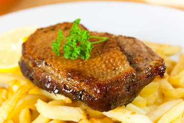 Entenbrust, gebraten