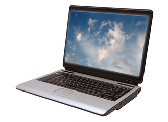 laptop on white background
