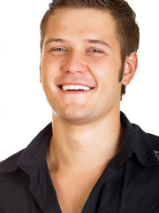 Fototapeta premium casual man portrait smiling on the white background