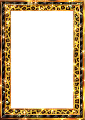 豹柄とキルティングのフレーム