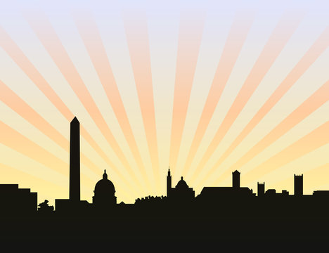 washington dc dusk skyline landmarks