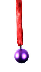 Christmas decoration with ribbon and bauble